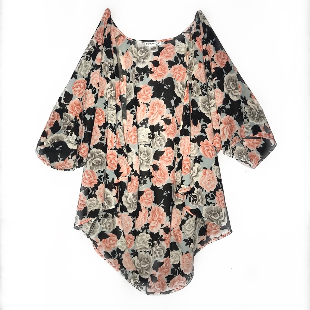 Pink Floral Kimono - Picture 2 of 2